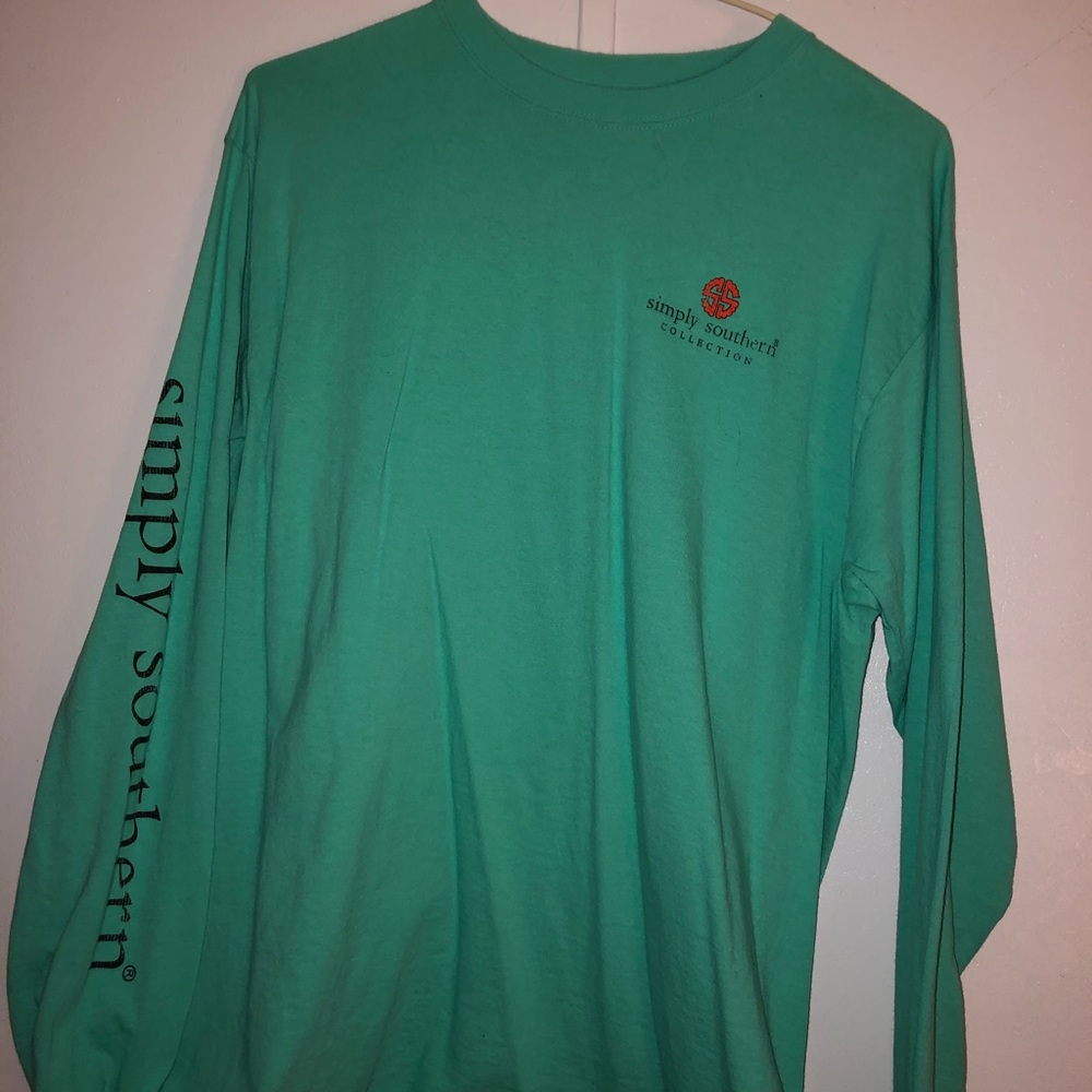 teal long sleeved simply southern christmas shirt